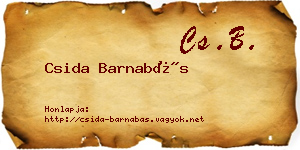 Csida Barnabás névjegykártya